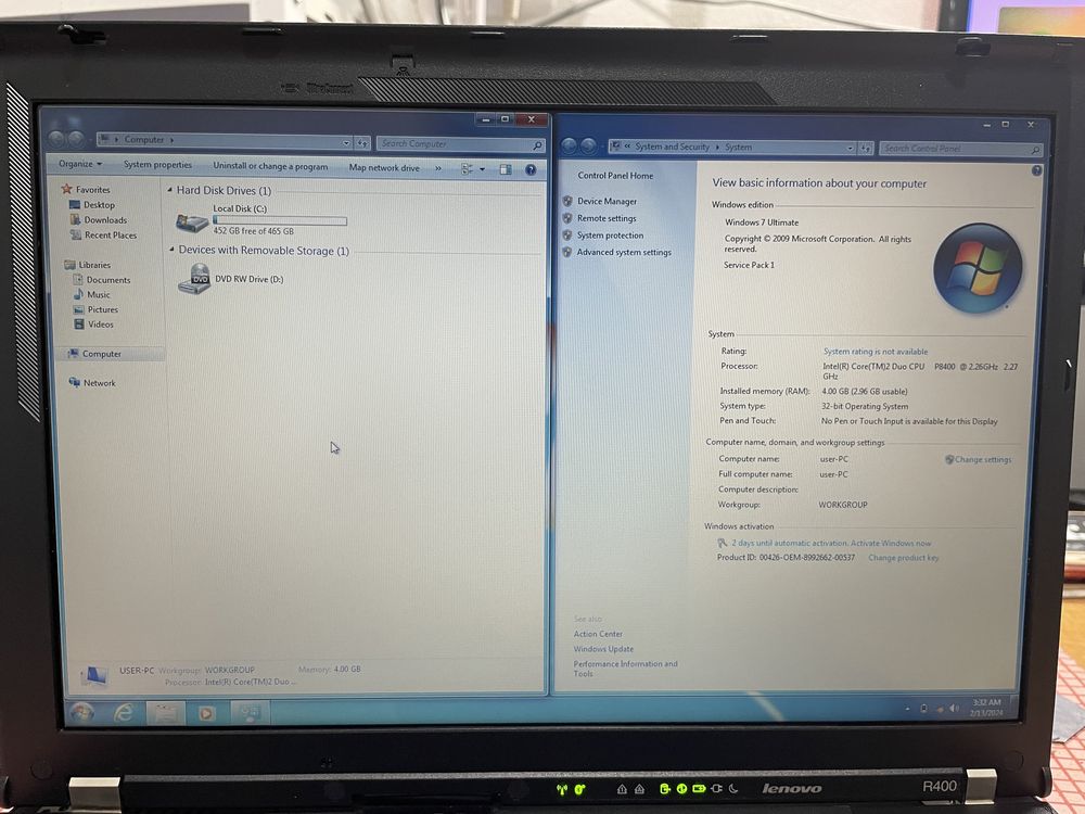 Laptop lenovo pentru tester auto  windows 7