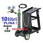 Carucior aparat sudura + tub corgon argon CO2 10 litri PLIN + reductor