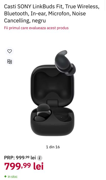 SONY LinkBuds Fit, True Wireless, sigilate, transport inclus. OCAZIE