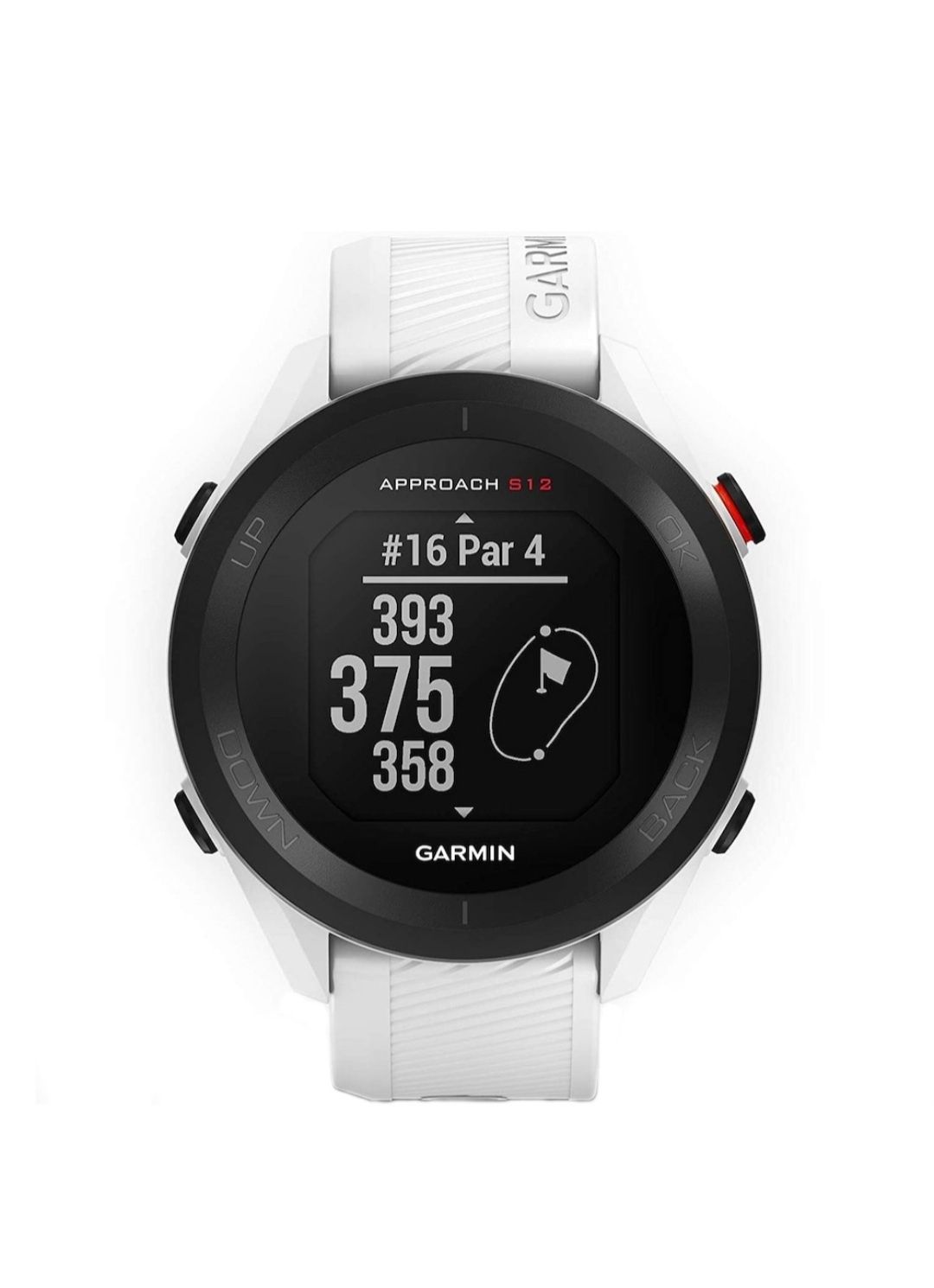 Ceas Smartwatch Garmin Approach S12, 44 mm, HR, GPS, White