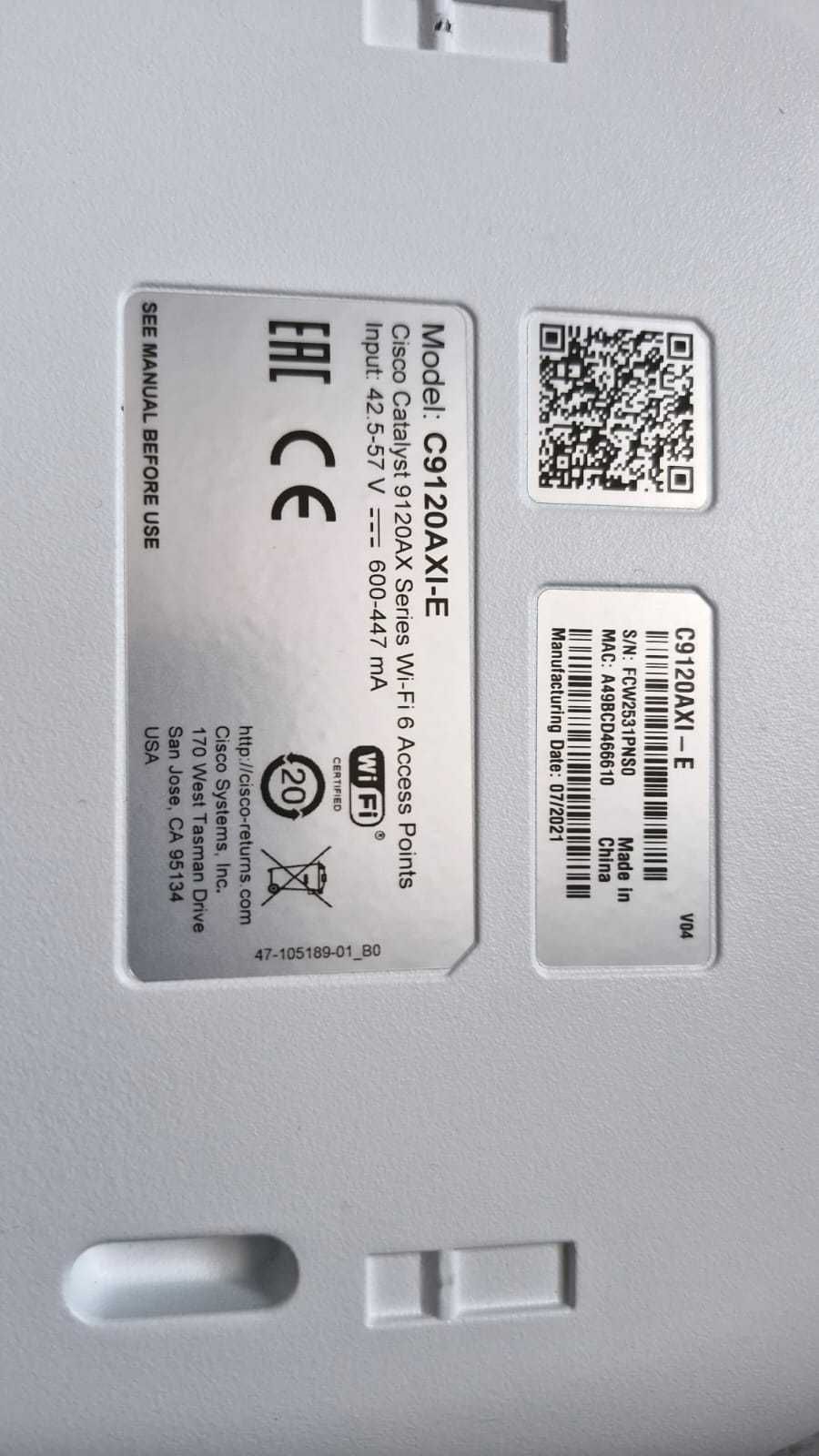 Cisco Access Point C9120AXI-E–Wi-Fi 6 Enterprise –High Performance