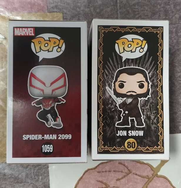 Funko Pop figures : Spider-Man 2099 and Jon Snow