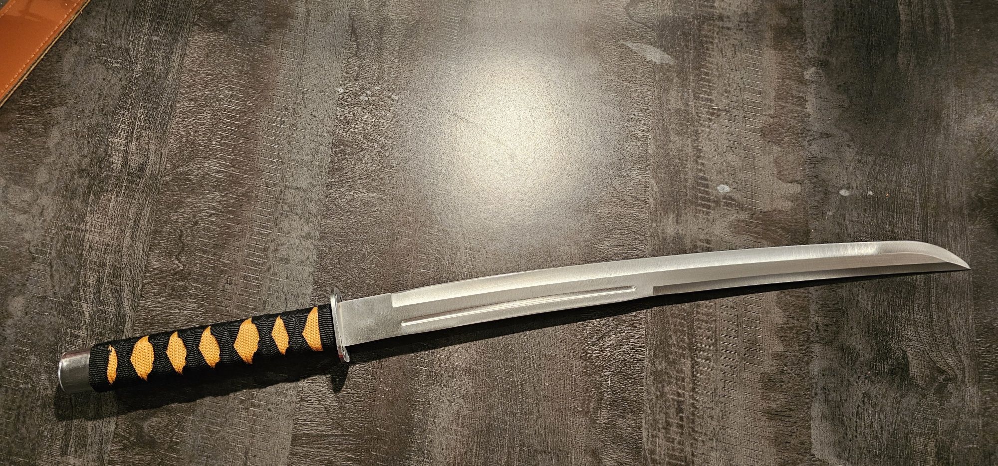 Самурайски меч ръчна изработка неръждаема стомана 4×13 кожен калъф