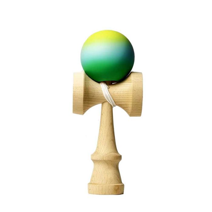 Kendama profesionala lemn de fag 18cm vopsea aderenta mata Green Earth