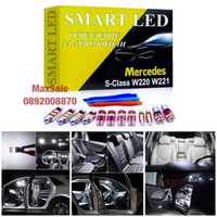 СЕТ LED интериорни крушки xenon Mercedes S w220 w221 w140 с мерцедес