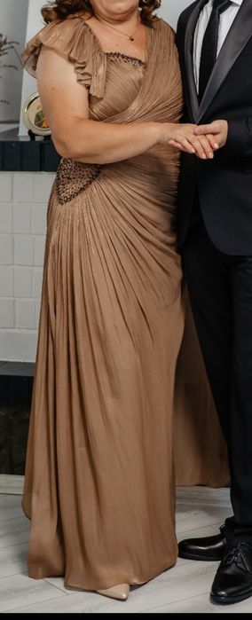 Rochie pentru evenimente auriu-bej