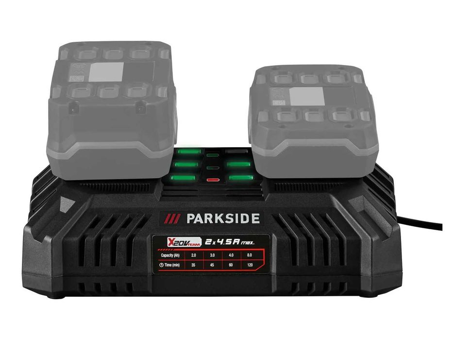 PARKSIDE 20V двойно зарядно за акумулаторни батерии PDSLG 20 B1, 4,5 A