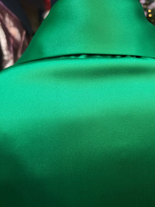 Cămașă satin elastic verde mas L noua