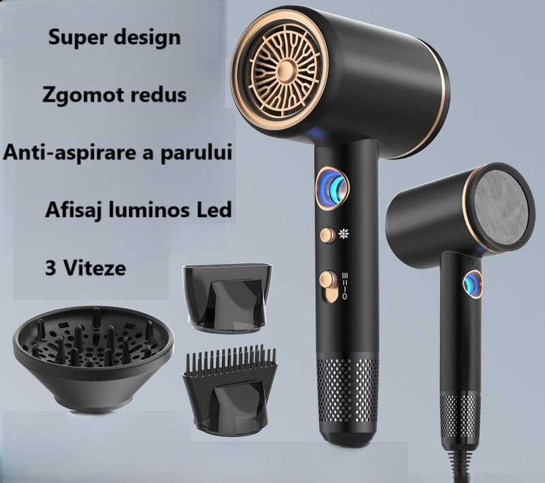 Uscator de par profesional, ultra putere 2400W, 3 moduri de uscare
