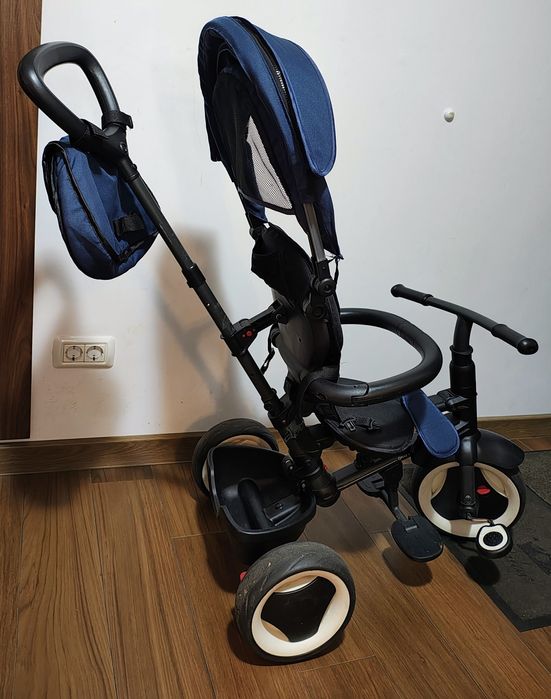 Tricicleta pliabila pentru copii Rito Plus, +12 luni, Albastru, Qplay