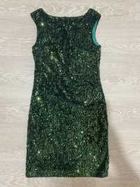 Rochie verde paiete