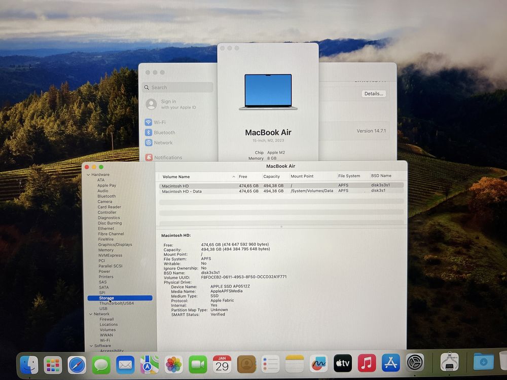 Като Нов MacBook Air 15” 2023 M2 8GB 512GB 26цикъла