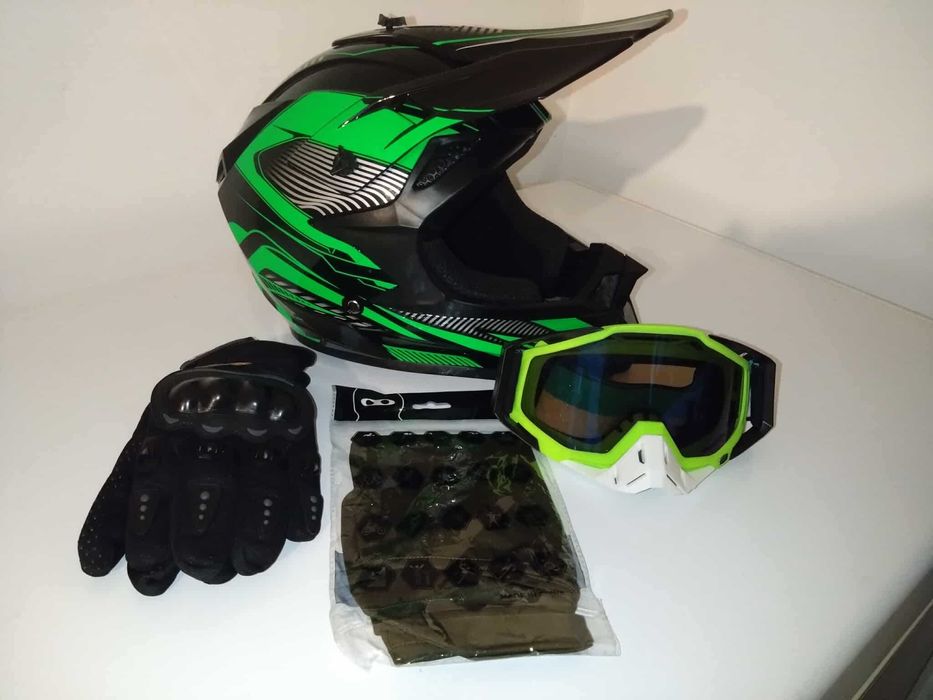 Casca Cross pentru Trotineta Electrica  +Ochelari+Manusi+cagula