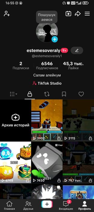 Тик ток аккаунт 6500 пд