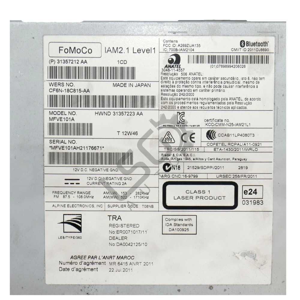 CD плеър Volvo V40 (D2) 2012-2016 ID: 133271