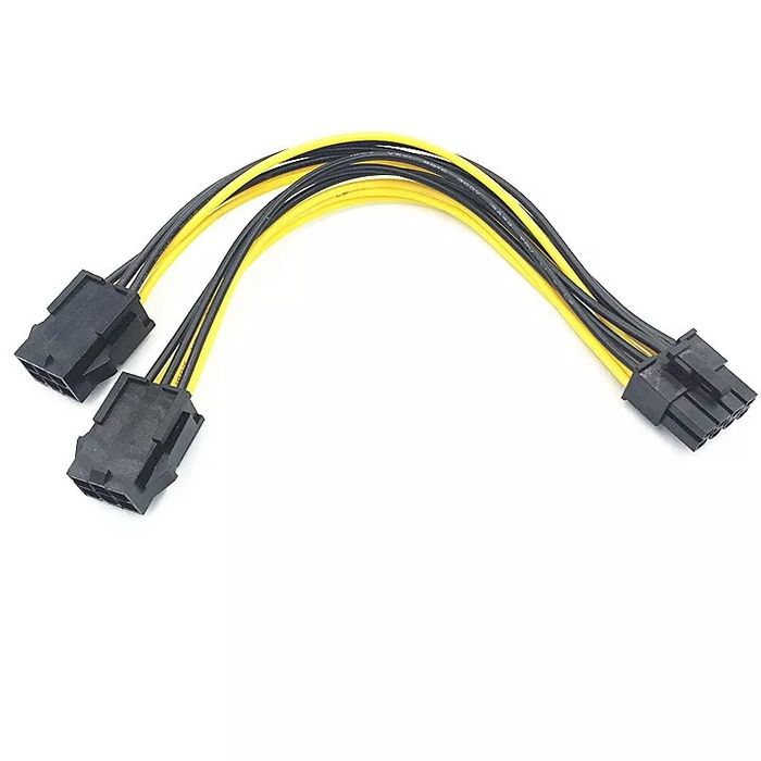 Cablu de alimentare 2x6 pini mamă la 8 pini tata 20 cm
