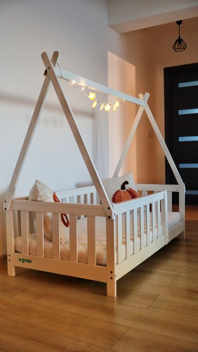 Pat copil 70x140, saltea, husa saltea, aproape nou