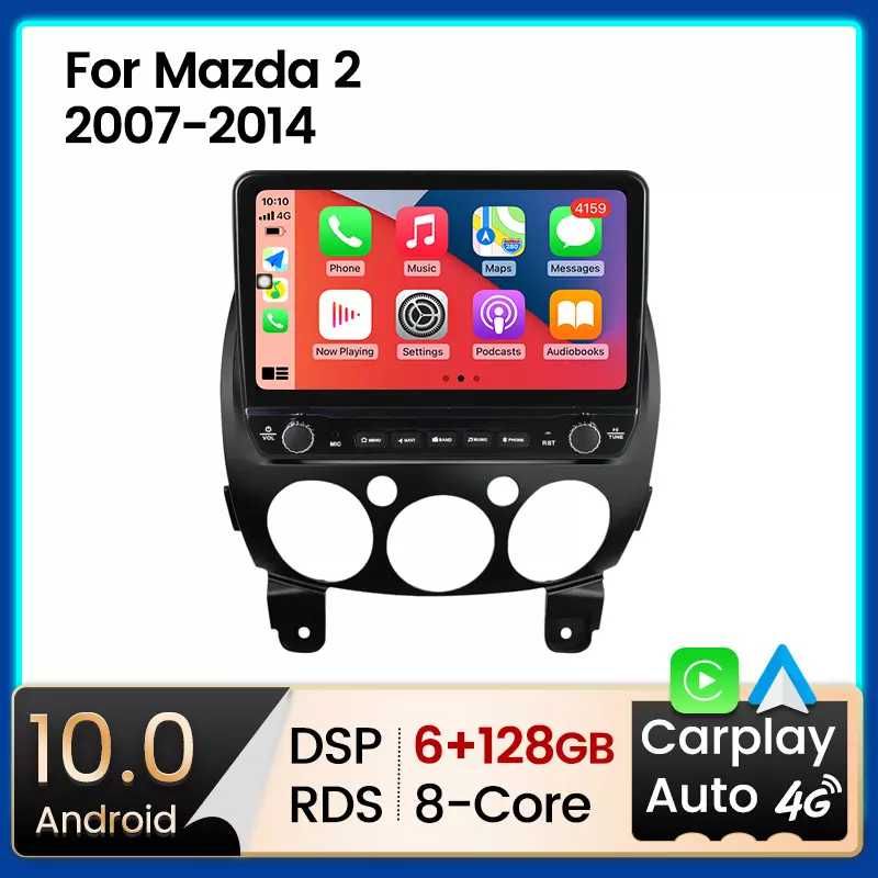 NAVIGATIE Android 14 Mazda 2 2007-2014 1/8 Gb Waze CarPlay + CAMERA