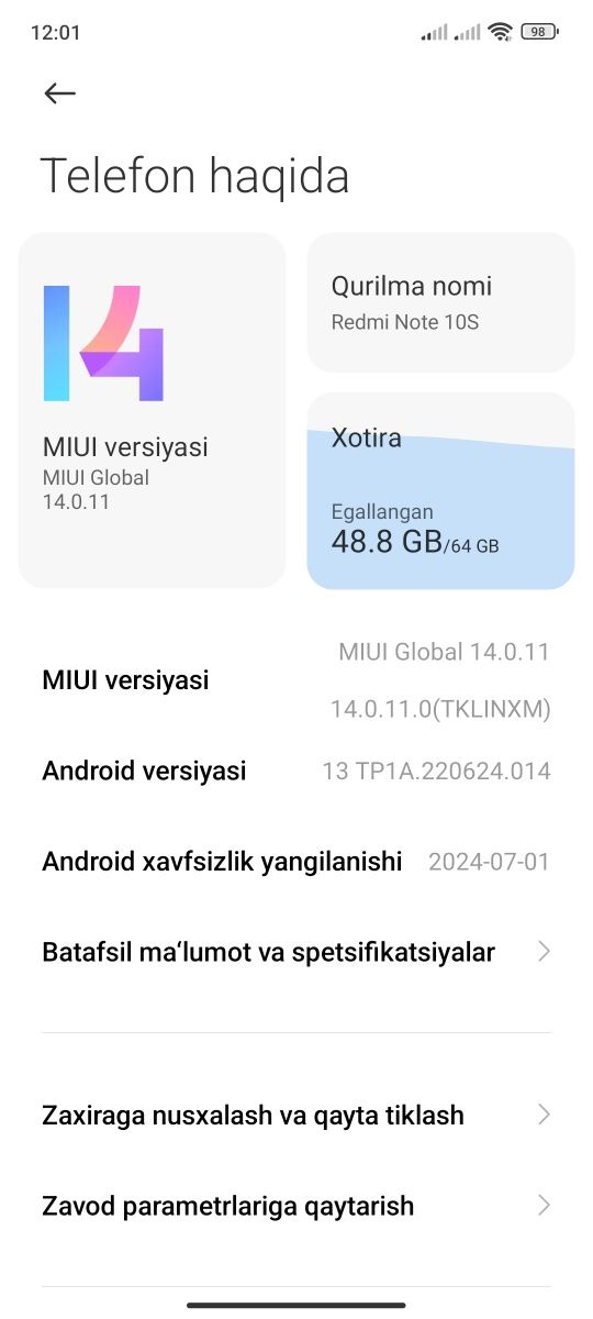 Redmi note 10s