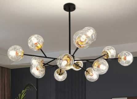 Lyustra haytek uslubida, zal, oshxona, bolalar xonasi uchun qandil.