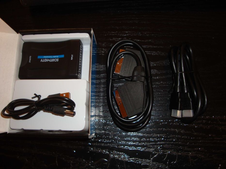 adaptor TV scart la HDMI FULL HD convertor video + cablu Scart + HDMI
