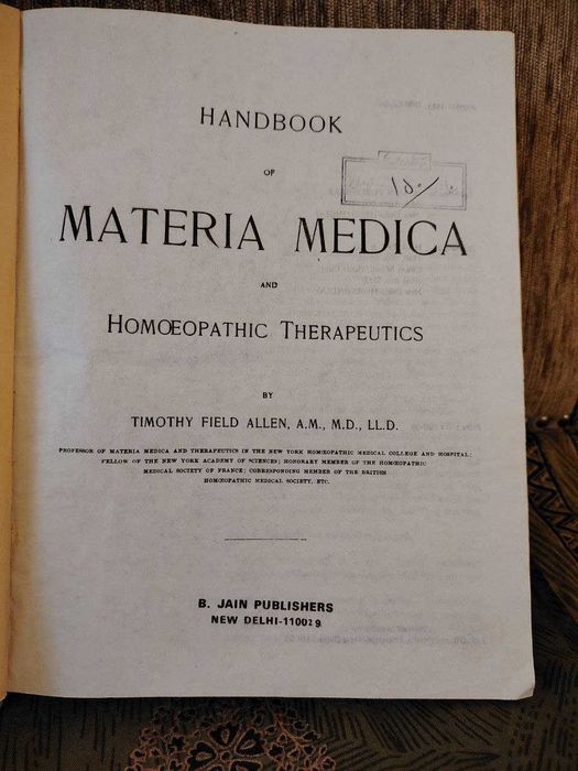 Carte Materia Medica & Homoeopatic Therapeutics