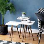 Set 3 masute decorative cu picioare din lemn 34x34 cm