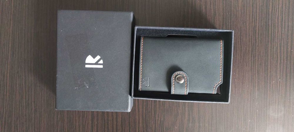 Portofel Slim BEWMER - Card Holder RFID, anti-clonare, buzunar monede