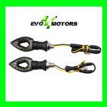 Set 2 Semnalizari Led Moto Atv Fumurii Negre Cross SMD fata spate A412