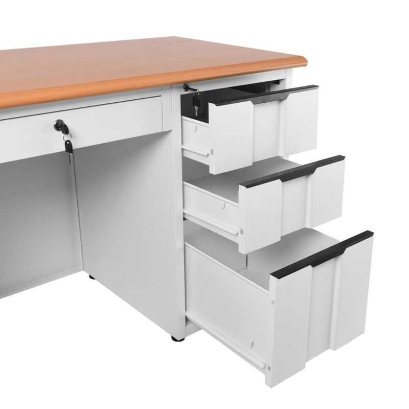 Бюро, 6-Drawers, Бял, Дърво, 140х60х75см.