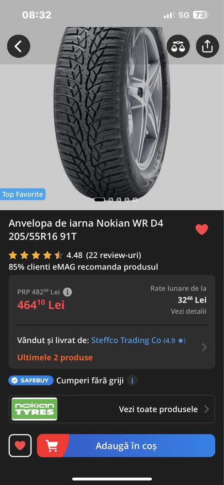 Anvelope de iarna Nokian WR D4 205/55R16 91H