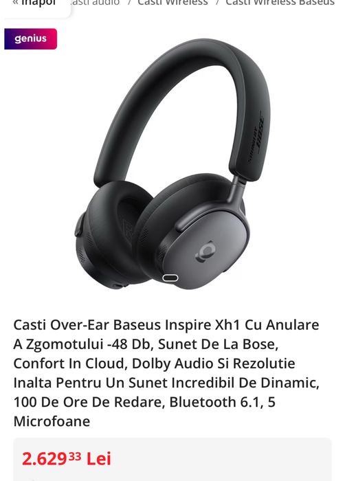 Baseus Inspire Xh1, sigilate. OCAZIE, transport inclus