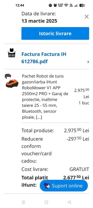 Robot tuns iarba + garaj iHunt