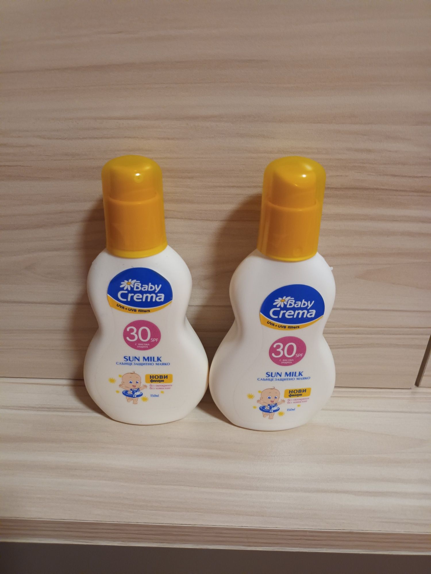 2 броя бебешко слънцезащитно мляко Baby Crema .Двата броя за 16 лв.