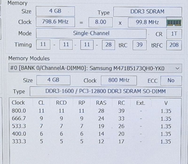Memorie  ram 4gb samsung 1600mhz