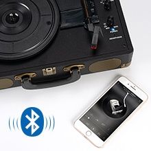 Ретро грамофон преносим в куфар Плейър за винилови плочи Bluetooth