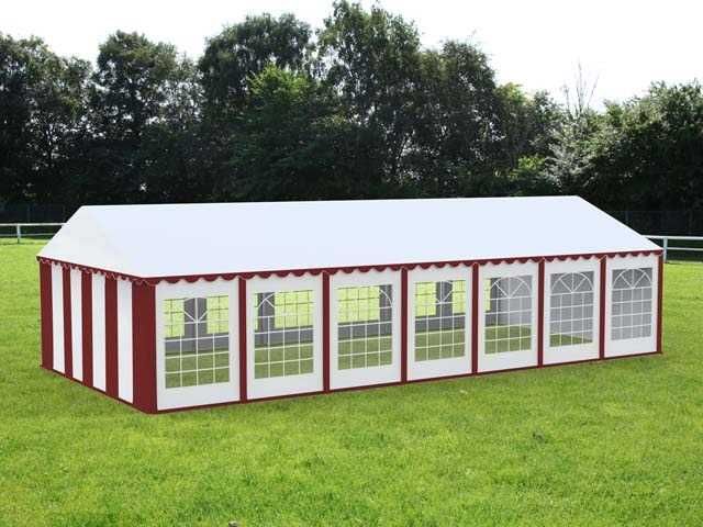 Cort Evenimente Economy, Pvc Rosu-Alb, 6x14m - Corturi24