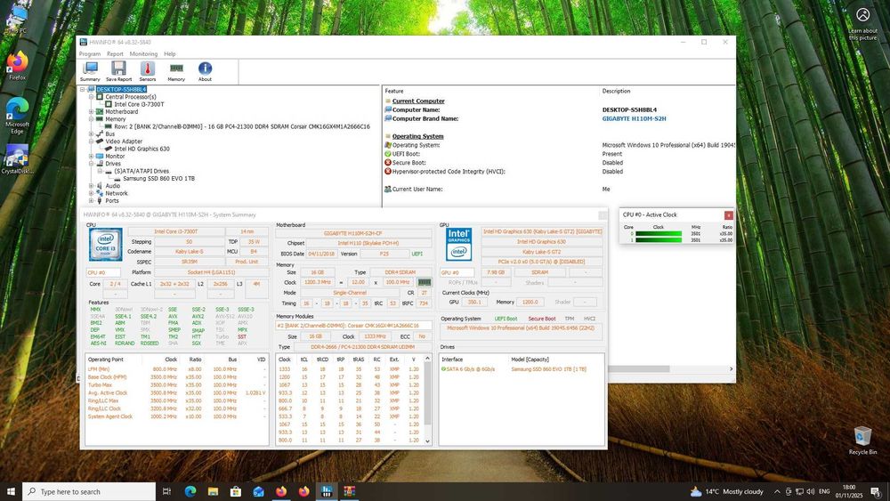 PC i3 gen7, 16GB, SSD 1TB