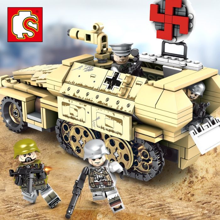 DYI_German Half track TANK_355 piese_Empires of steel_Sembo Block