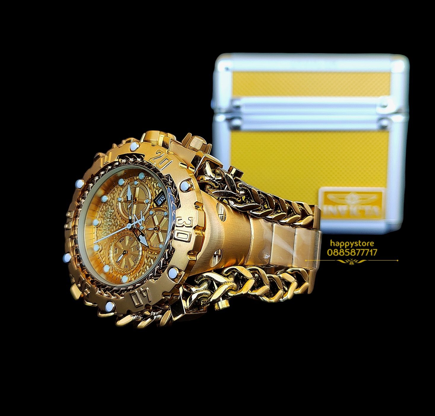 часовник INVICTA Gladiator Gold 60 mm, Инвикта нов
