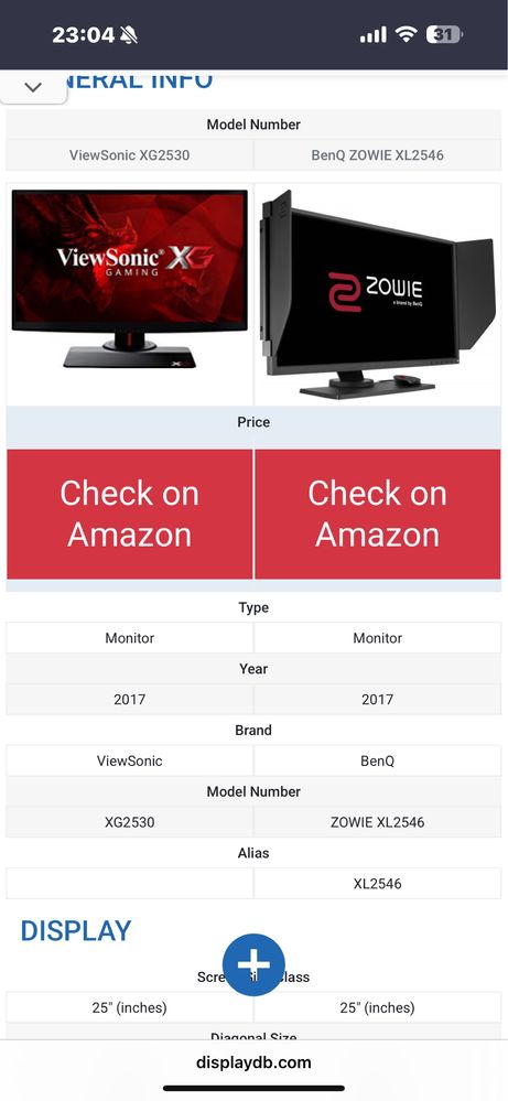 Монитор 240 герц viewsonic XG2530