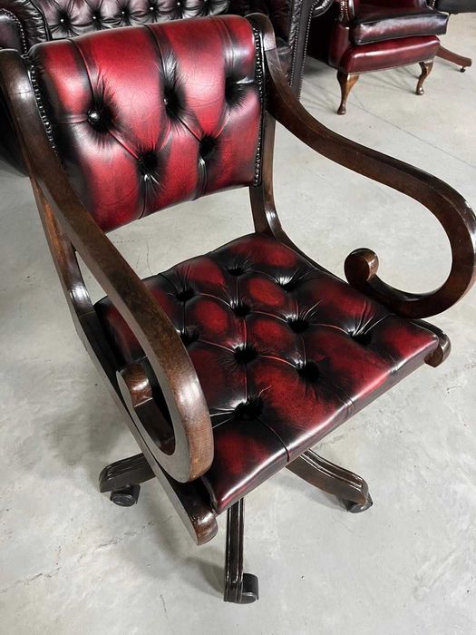 Scaun de birou Chesterfield/Oxblood!