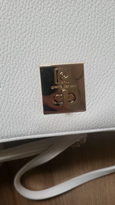 Poseta dama alba piele Pierre Cardin