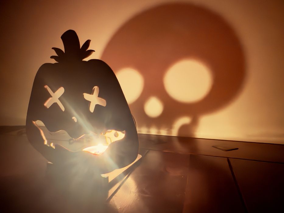 Suporturi de lumânări din lemn – Colecția Halloween Jack-o'-Lantern