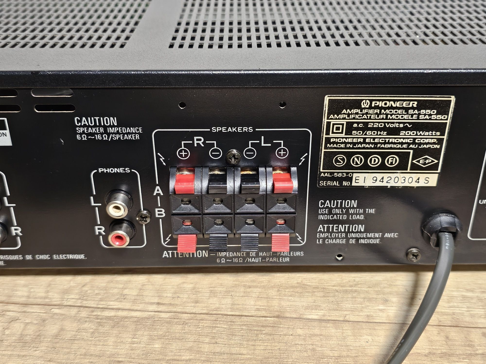 Amplificator PIONEER sa-550, vintage hi-fi,  impecabil