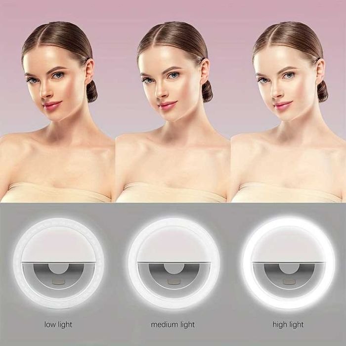 Мини LED Ринг Светлина за телефон-Селфита и Лайв Стрийминг–USB/Батерия