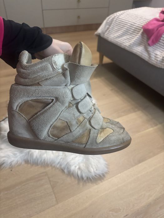 Isabel marant bekett adidasi cu platforma originali bej