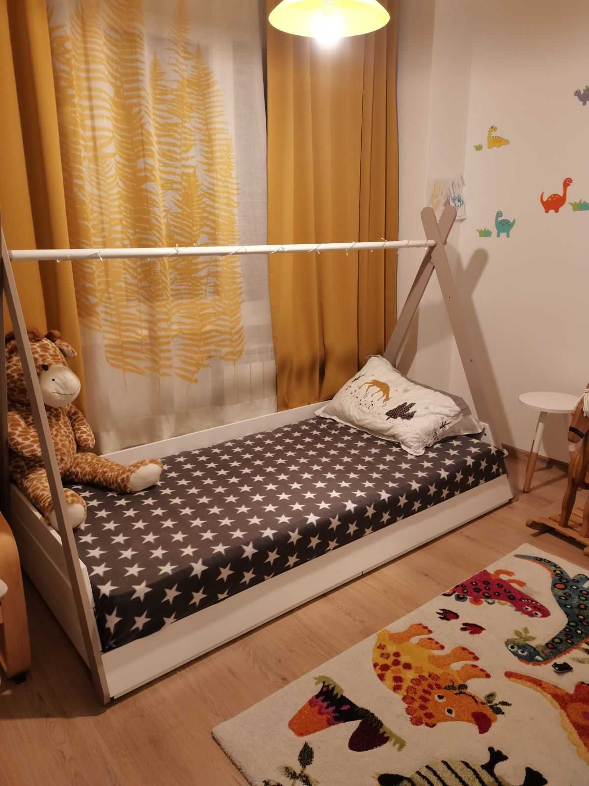 Детско дървено легло тип Монтесори - палатка