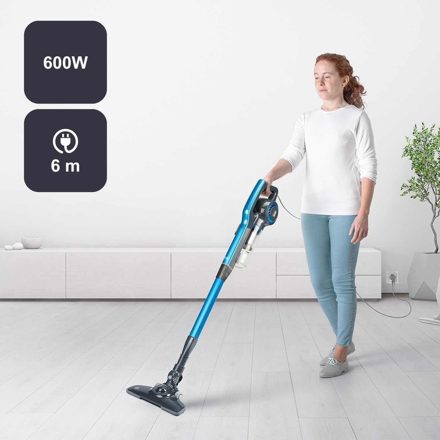 Вертикална прахосмукачка 3 in 1 Black&Decker BXVMS600E, 600W, Син