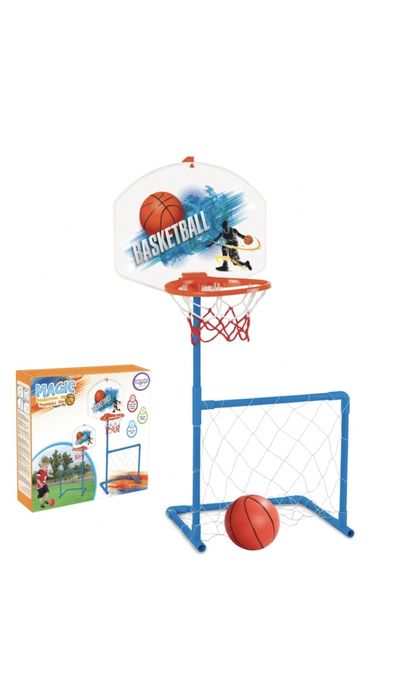 Set 2 in 1 Cos baschet/Poarta fotbal/Minge, Woopie, 79 x 62 x 121 cm